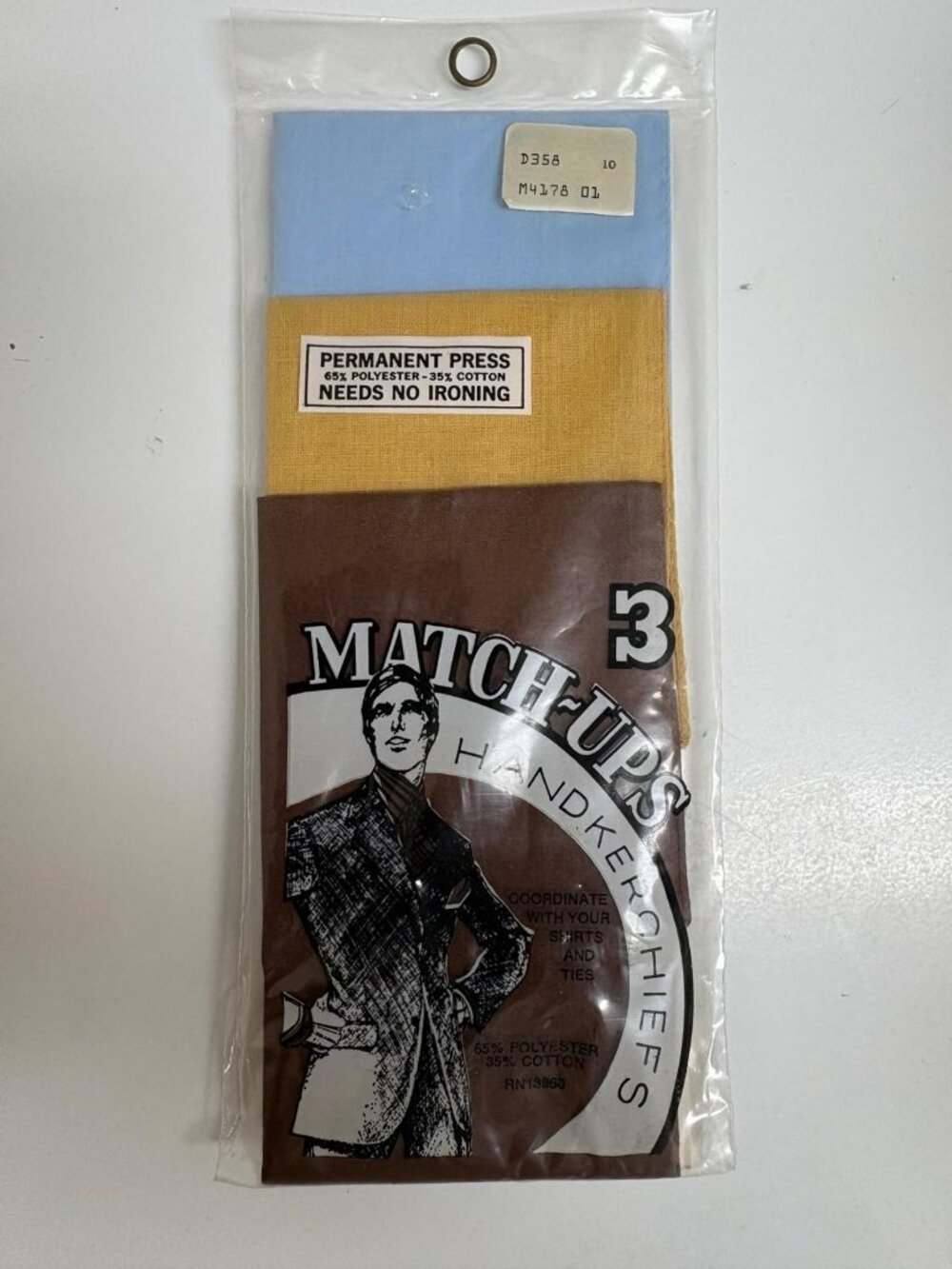 Vintage Match-Ups Handkerchiefs – Set of 3 – Permanent Press – Polyester/Cotton